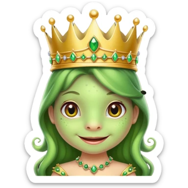 cute frog princess sat on a throne sticker