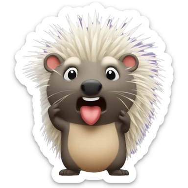 Porcupine blowing a kiss sticker