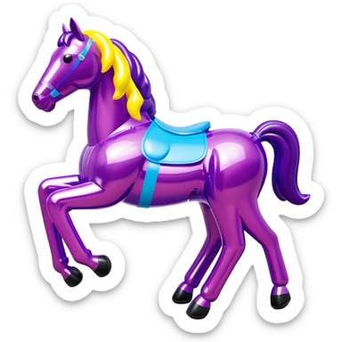   jeff koons style inflatable horse sculpture  sticker