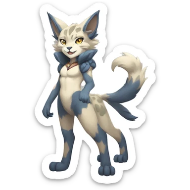 Anthro Sona Lynx-Fakémon Full Body sticker