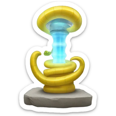 "cobra yellow light" in tube glass support stone sticker