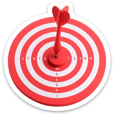 Add a dart in the bullseye of the target. Keep the style consistent with the original image and maintain the transparent background. sticker
