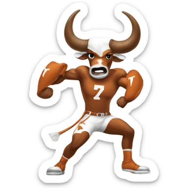 University of Texas Longhorn mascot fighting Ohio state sticker