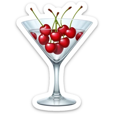 Bunch of Cherries in a martini glass, the glass does not have liquid in it sticker