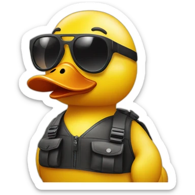 rubber duck with sunglasses sticker