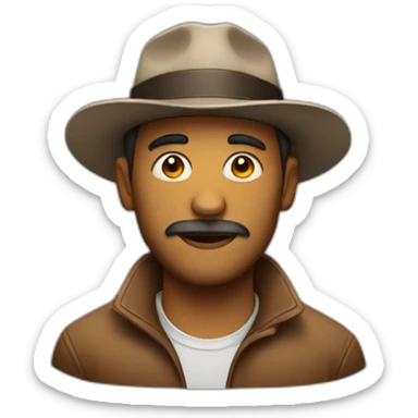 man with hat cinema sticker