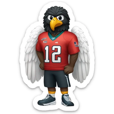 Doodle wearing eagles jersey  sticker
