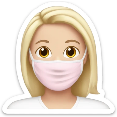 white girl with babypink skincare facemask sticker