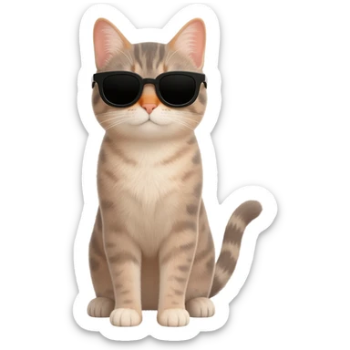 Cat with sunglasses sticker