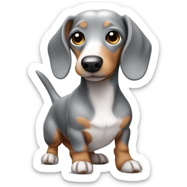 Grey and white dachshund  sticker