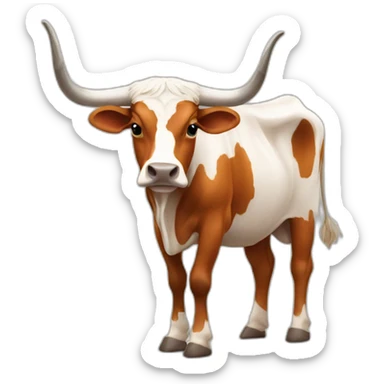 texas longhorn cow sticker