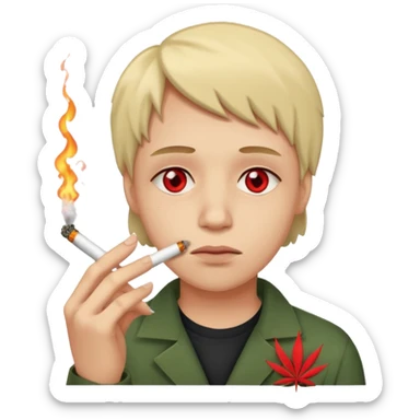 Emoji cansado mariguano sticker