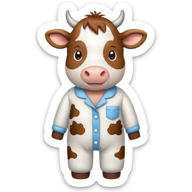 cow in pajamas  sticker
