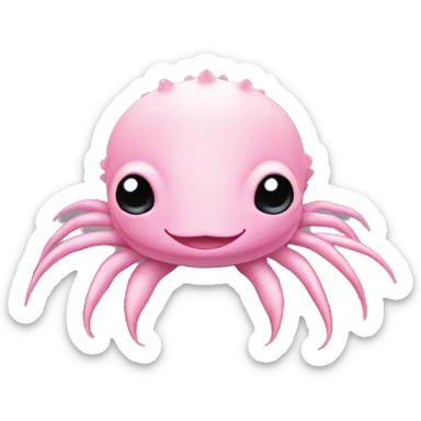 Head of a pink Axolotl whid no mouth and long black skiny legs sticker