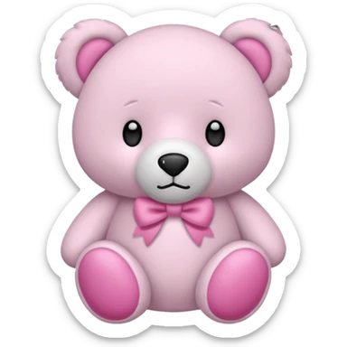 Oso de peluche blanco con lazo astethic sticker