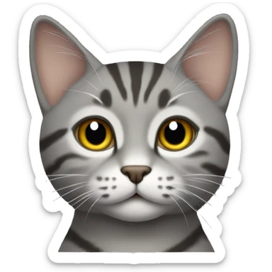 Grey tabby cat sticker