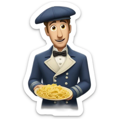alfredo linguini from ratatouille with Remy under hat sticker