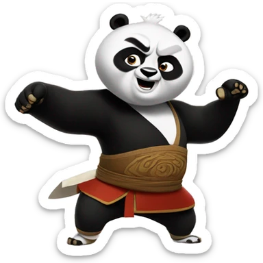 Kung fu panda po fighting thailung  sticker
