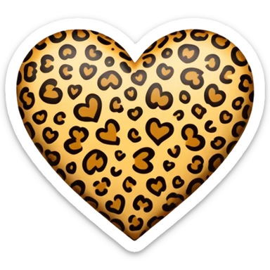  Leopard heart sticker