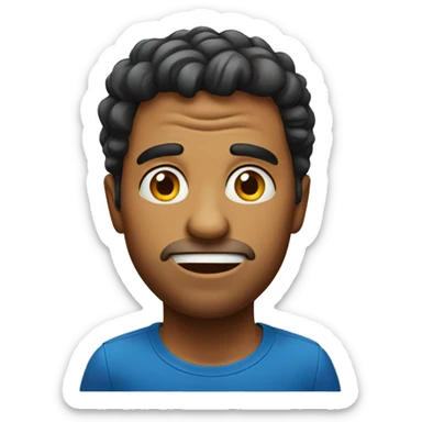 Brazilian man have a surprised  sticker