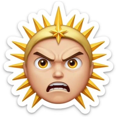 Rayos estrella  cara enojada sticker