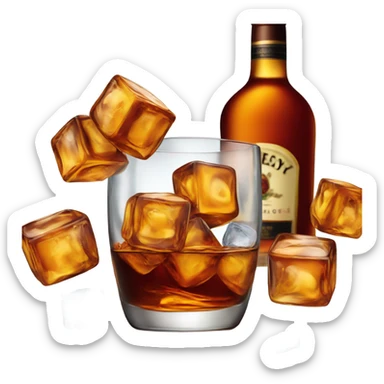 Glass of Hennessy on the rocks  sticker
