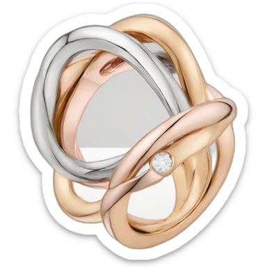Cartier Trinity ring gold rose gold white gold sticker