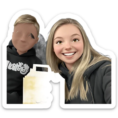 girl and boy smiling together sticker