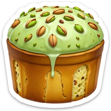 pistacchio panettone con glassa al pistacchio  sticker