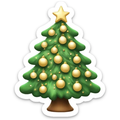 Aesthetic Christmas tree with cream decorations sticker