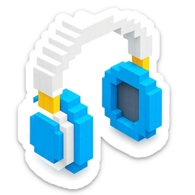 white Sony headphones with detailed ear cushions sticker