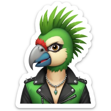 punk parrot vocalist sticker