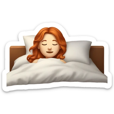 redhead girl going to sleep sticker