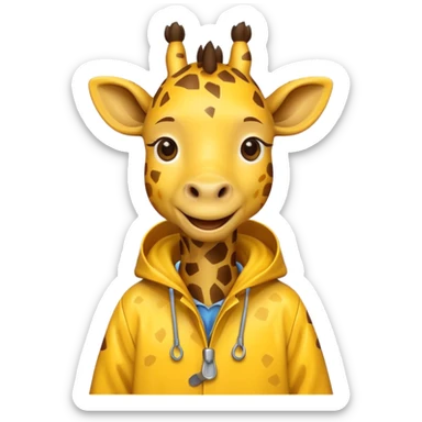 giraffe dressed in a raincoat sticker