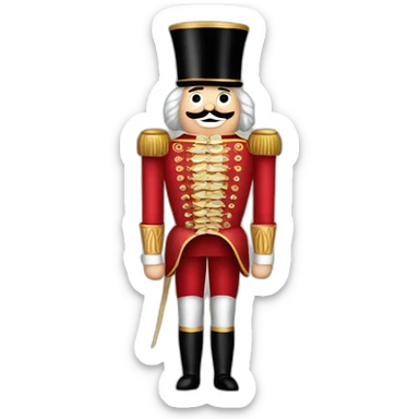 full body nutcracker holding big nut sticker