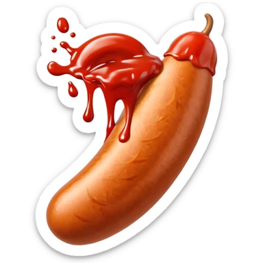 A sausage that squirts sauce sticker