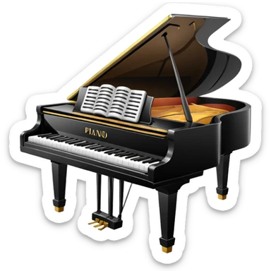piano with white color  sticker