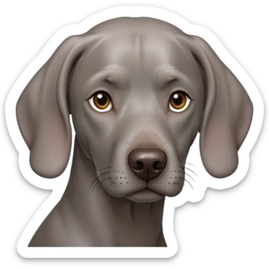 cinematic-noble-weimaraner-portrait-emoji,-poised-and-regal,-with-a-strong,-athletic-build-and-a-lustrous,-well-groomed-grey fur,-deep-set-soulful-brown-eyes,-simplified-yet-sharp-and-sophisticated-features,-highly-detailed, sticker