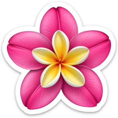 frangipani flower, hot pink sticker