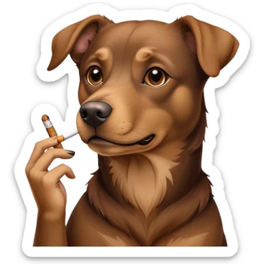 Labrador cross kelpie dog brown hair smoking a cigarette  sticker