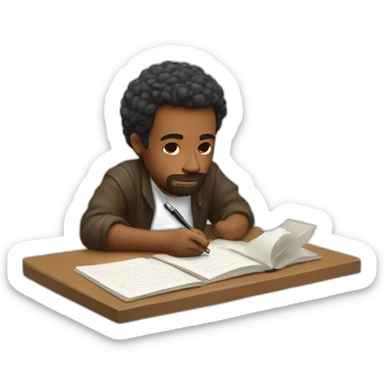 writer writing book sticker