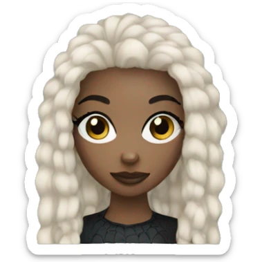 Black afro girl stylish spider sticker