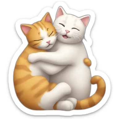 hugging cats sticker
