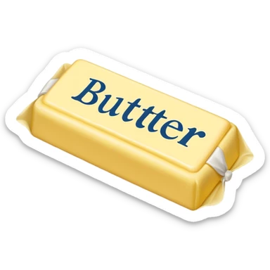 Create an image with butter and text that says butter  sticker