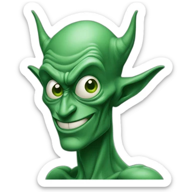 Long nose, green Goblin with blue eyes sticker
