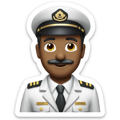 Handsome mixed Airline pilot with mustache sticker