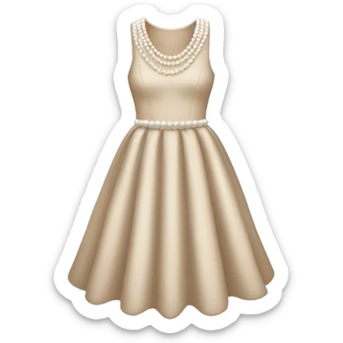 Beige dress with pearls sticker