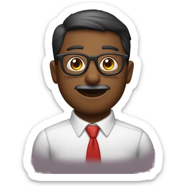 caca con gafas y un maletin sticker