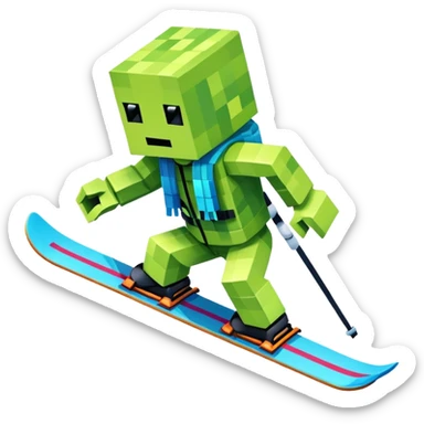 Boxy creeper skiing sticker