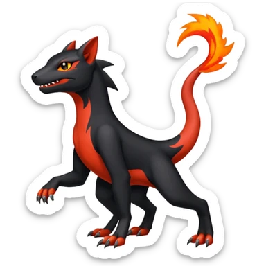 Salandit-Litten-Houndour-Fakémon-hybrid-creature (full body)  sticker